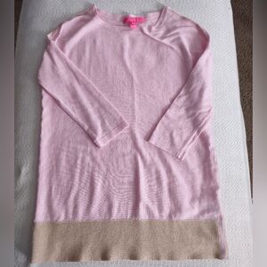 Lilly Pulitzer Dayna Pink With Tan Sweater